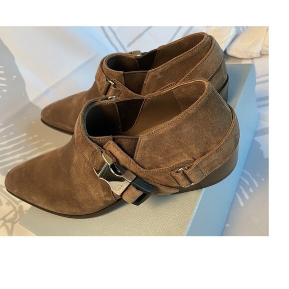 PRADA Milano 1T304L Womens Brown Suede Flat Ankle - Picture 5 of 11